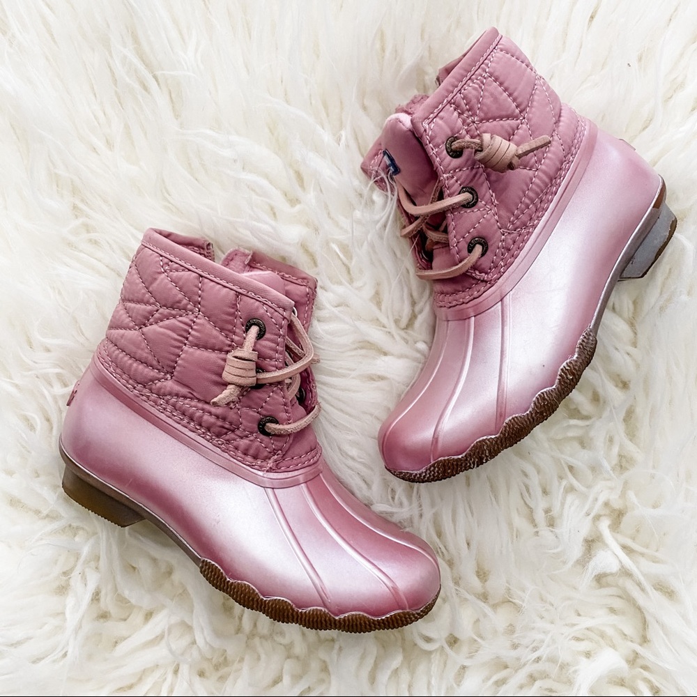 Toddler Girls’ Sperry Pink Saltwater Duck Boots